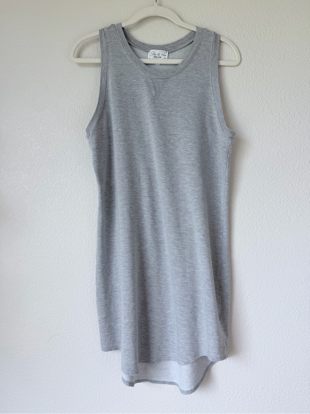Feel The Piece Terre Jacobs Gray Tank Mini Dress Made in USA M/L Stretch